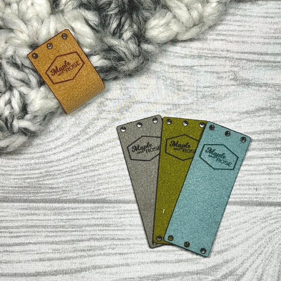 Suede Fold Over Garment Tags - Set of 25 - Custom Labels