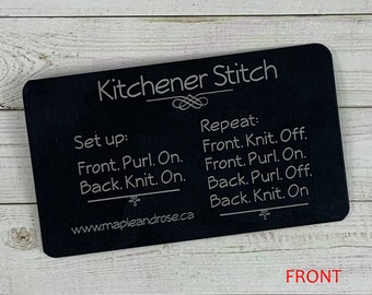 Kitchener Stitch Guide Engraved Anodize Aluminum