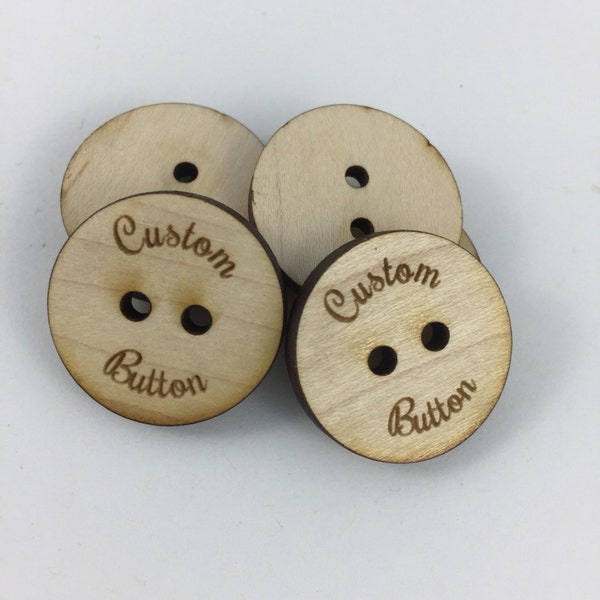 10 Custom buttons/1.5 inch/Solid Wood