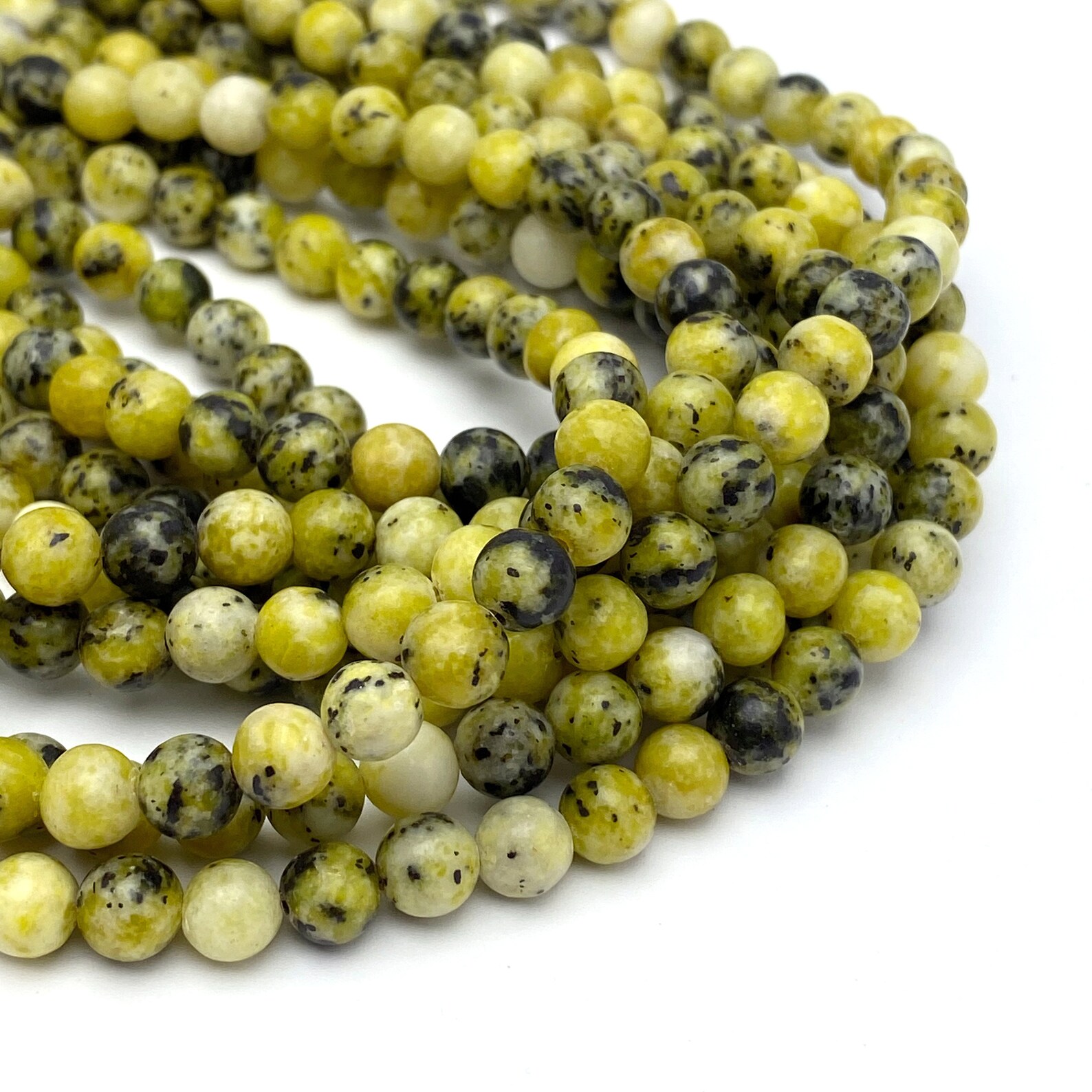 6mm smooth / polished yellow turquoise stone beads 15 Etsy