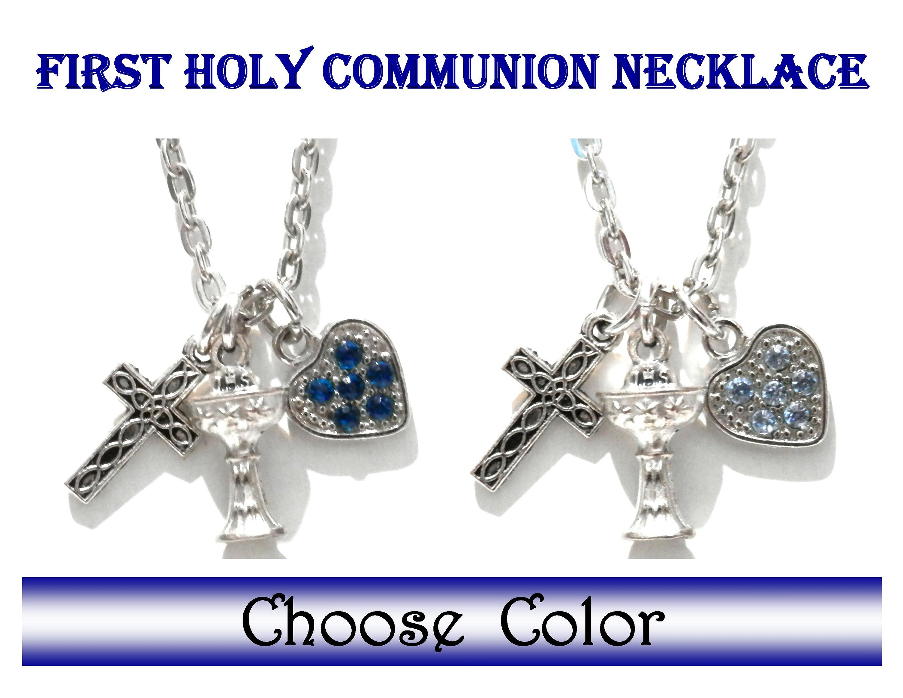 Girls First 1st Holy Communion Necklace Chalice Medal Charm Pendant Chain Gift 