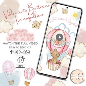 VIDEO INVITO Battesimo bimba | Tema Mongolfiere |  per whatsapp e tutti i canali social che preferisci!
