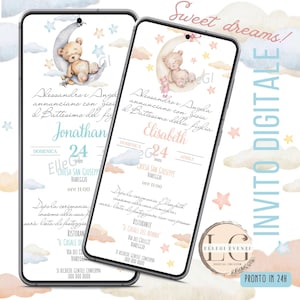 INVITO DIGITALE battesimo bimbo/a - Swett dreams- per invio WhatsApp, email e tutti i canali social che preferisci!
