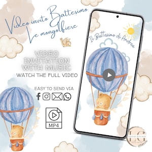 VIDEO INVITO Battesimo bimbo | Tema Mongolfiere |  per whatsapp e tutti i canali social che preferisci!