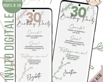 DIGITAL INVITATION Birthday to send WhatsApp, email and all the social channels you prefer!