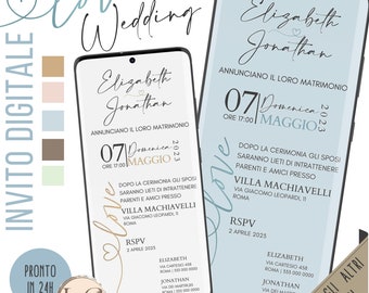 DIGITAL WEDDING INVITATION LOVEfor sending whatsapp and on all social channels! Tableau, placeholders, Tags, Menus....
