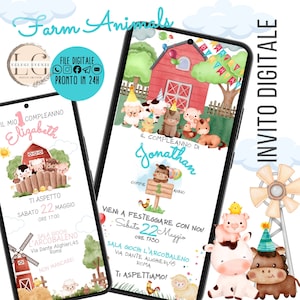 INVITO DIGITALE COMPLEANNO Animali della Fattoria - per whatsapp e tutti i canali social che preferisci!