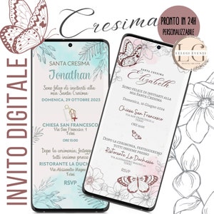 INVITO DIGITALE CRESIMA natura ! Whatsapp, Instagram, Facebook...
