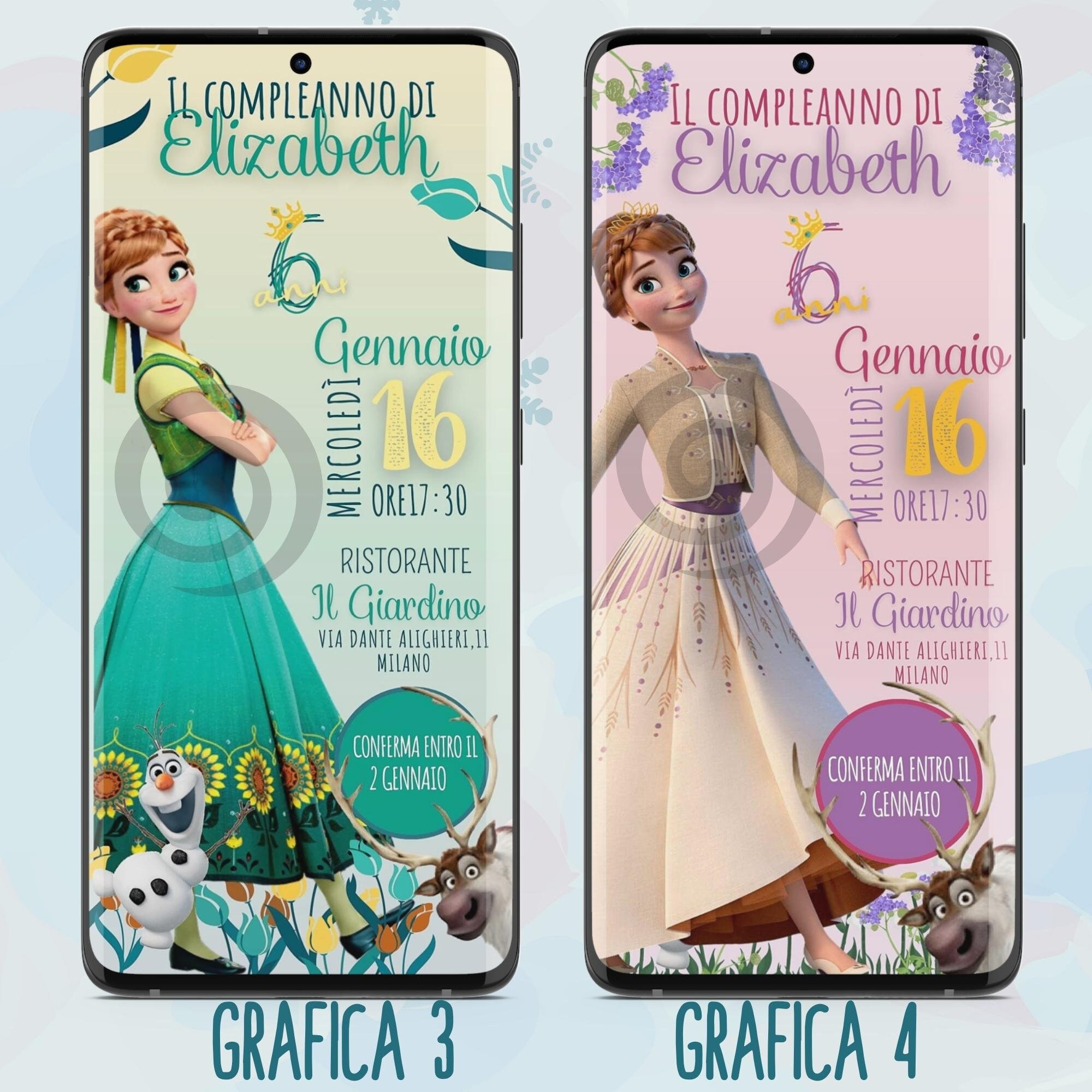 Arte de Convite virtual tema Frozen ou Frozen Fever Envio por