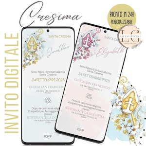 INVITO DIGITALE CRESIMA boy and girl! Whatsapp, Instagram, Facebook...