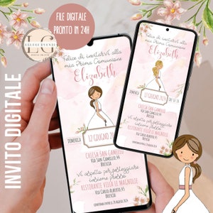 INVITO DIGITALE COMUNIONE  bimba, whatsapp, email e tutti i canal social che preferisci!