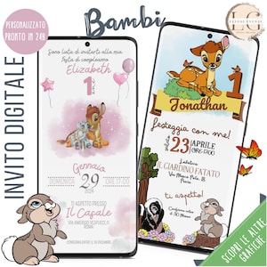 INVITO DIGITALE COMPLEANNO Bambi per whatsapp e tutti i canali social che preferisci!