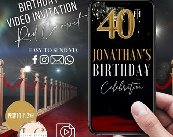 | BIRTHDAY INVITATION VIDEO Red Carpet theme |  for whatsapp and all the social channels you prefer!