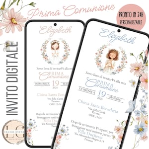 INVITO DIGITALE COMUNIONE bambina- whatsapp, email e tutti i canal social che preferisci!