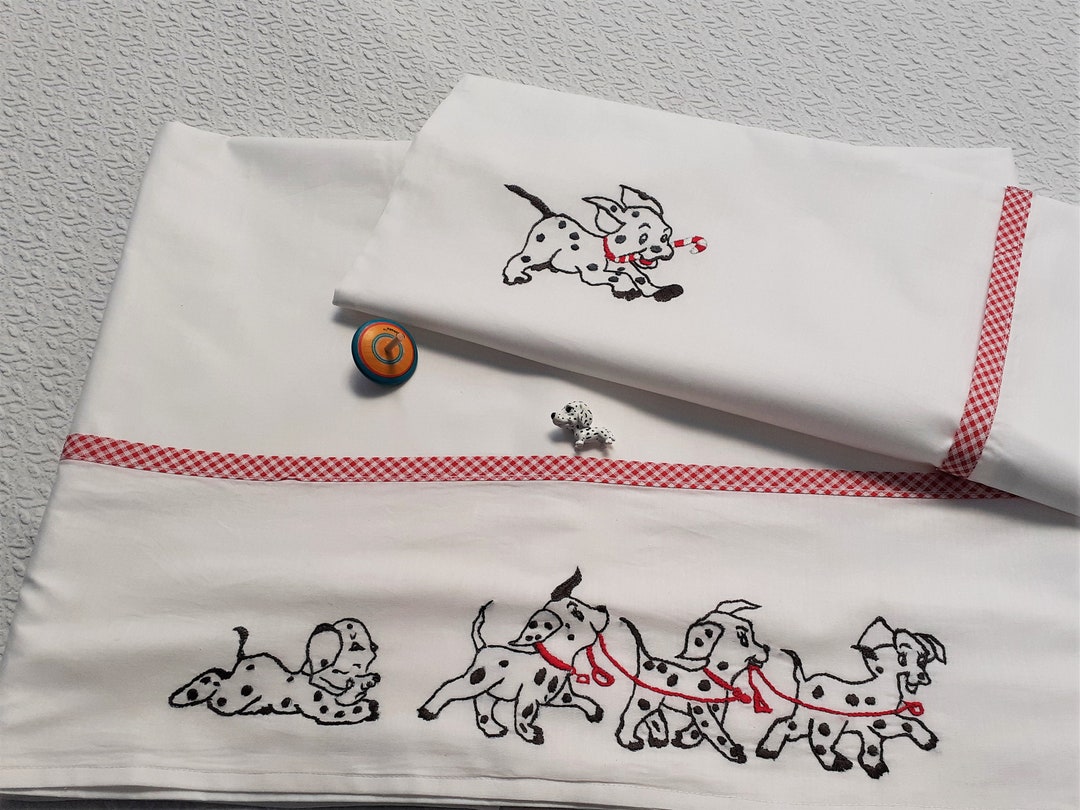101 Dalmatians,disney,baby Sheet & Pillowcase,hand Embroidery,bedding