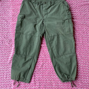 Vintage 2001 Olive Green Military Wind Cargo Pants Size US L/XL Retro Cargo Pants Unisex Cargo Pants