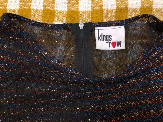 Vintage 1980s Kings Row Metallic Rainbow Striped … - image 7