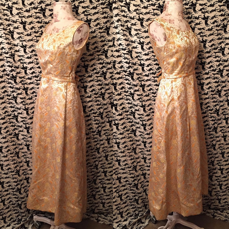 Vintage 1960s Brocade Maxi Dress Pailsey Column Maxi Dress - Etsy