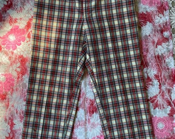 Vintage 1980s Vanjulian for Dillards Perfect Plaid Trouser Pants Cotton Pants Multi Colored Golf Pants Retro Mod Unisex Plaid Pants