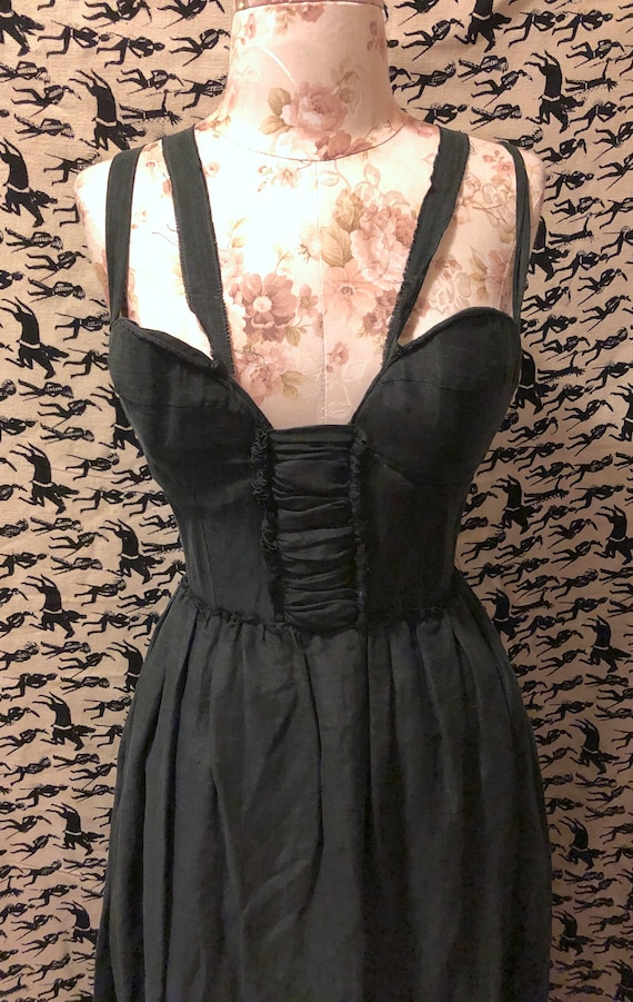 Vintage 1930s Black Silk Gown Remade Gown Avant Ga