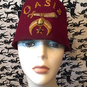 Vintage 1950s Jeweled Masonic Oasis Shriners Hat Jeweled Fez Hat Pettibone Brothers Secret Society Oddity Curiosity