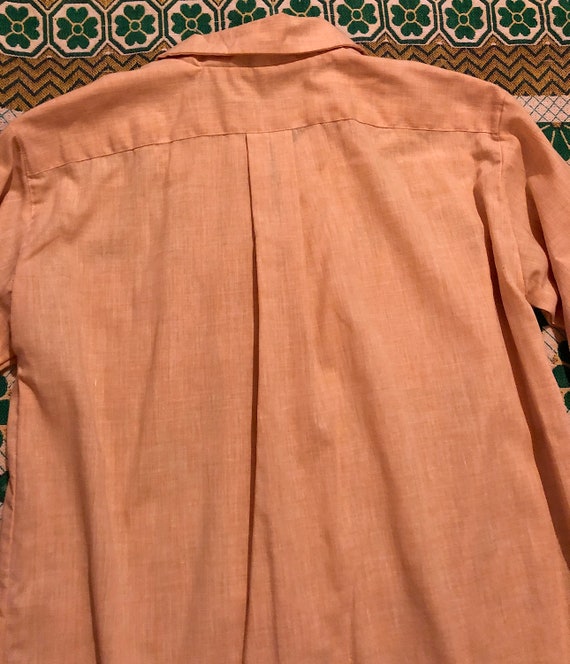 Vintage 1970s Peachy Brown Button Down Shirt Dres… - image 6