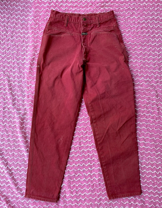Vintage 1980s Marithe Francois Girbaud Womens Red Denim Jeans Made