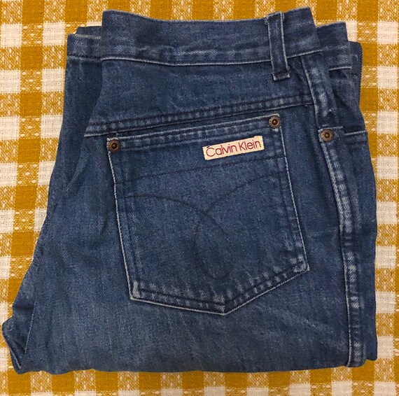 Vintage 1980s Calvin Klein High Waisted Blue Jeans Dark Wash - Etsy