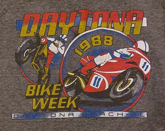 Vintage 1988 Daytona Florida Bike Week Harley Davidson Sweatshirt Dark Grey Sweatshirt Retro Biker Wear Unisex Sweatshirt Size Small Medium