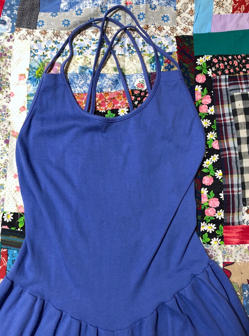 Vintage 1980s Purple Cotton Knit Jumpsuit Backless Strappy Jumpsuit Boho Festival Hippie Summer Jumpsuit by Avon Fashions image 4