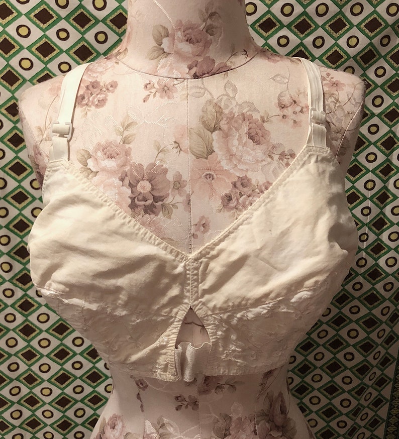 Vintage 1950s 1960s Soft Cup Bra White Embroidered Floral Bra | Etsy