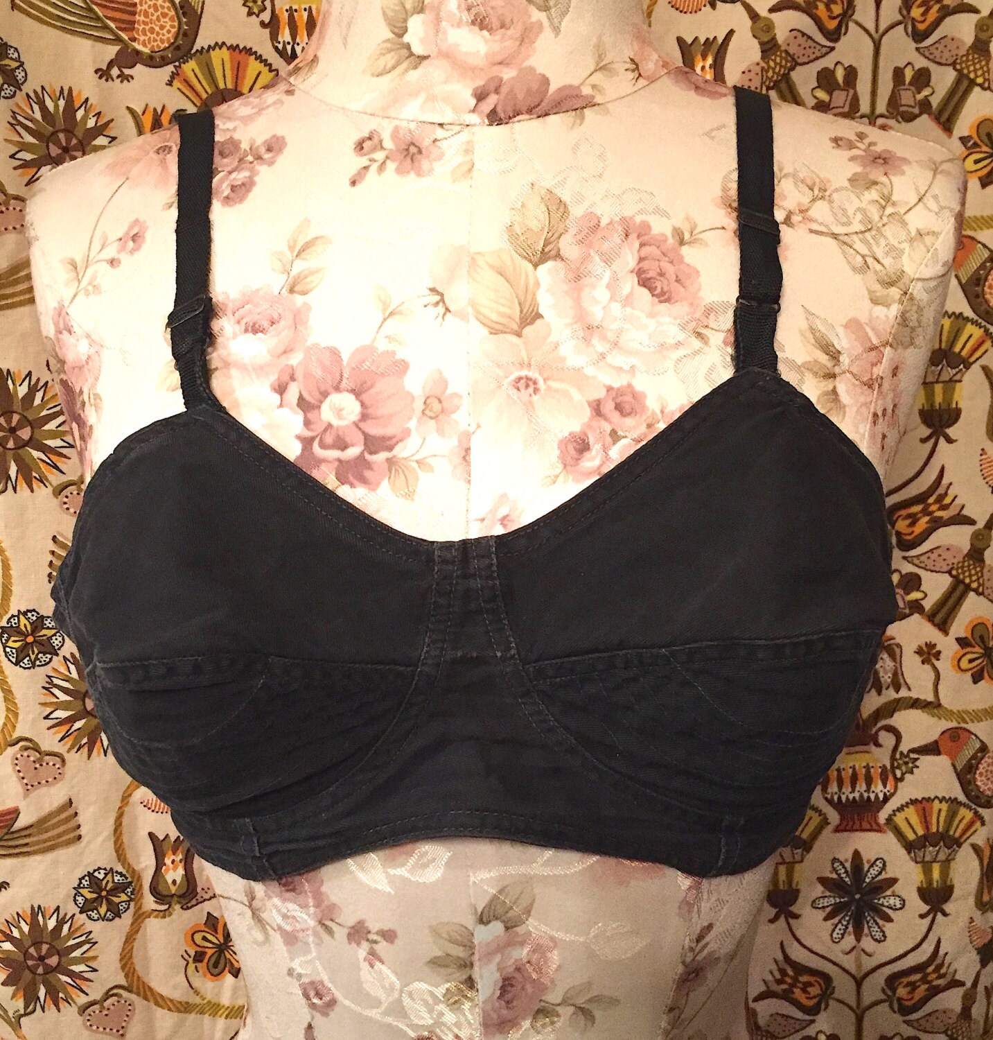 Vintage 1950s Celebrity Best Maid Bras Black Cotton Bullet Bra Etsy