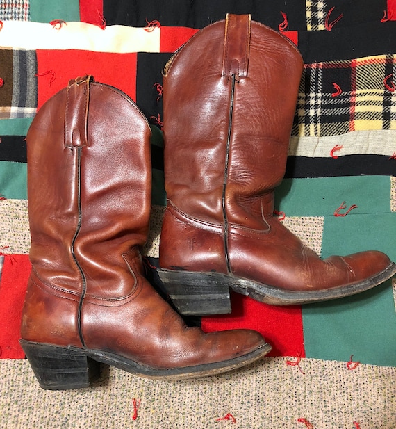 Vintage 1980s FRYE Mens Leather Western Cowboy Bo