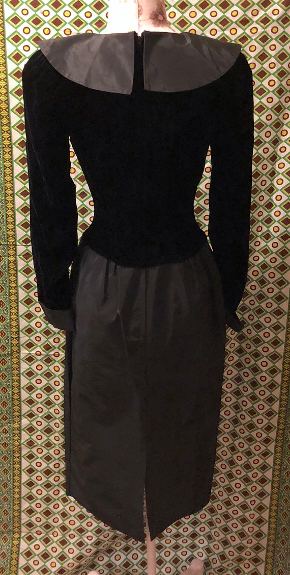 Vintage 1970s 1980s Black Dress Cocktail Dress Pr… - image 7