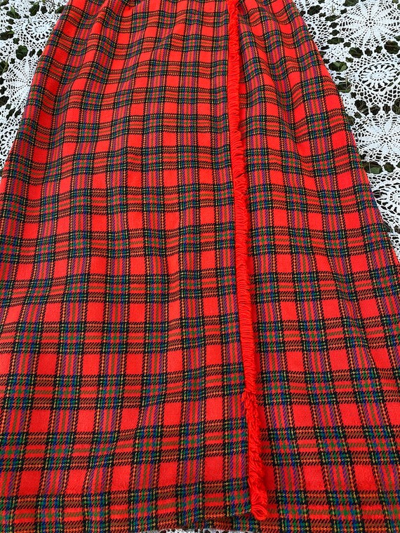 Vintage 1960s 1970s Lanz Original Red Plaid Wrap Styl… Gem