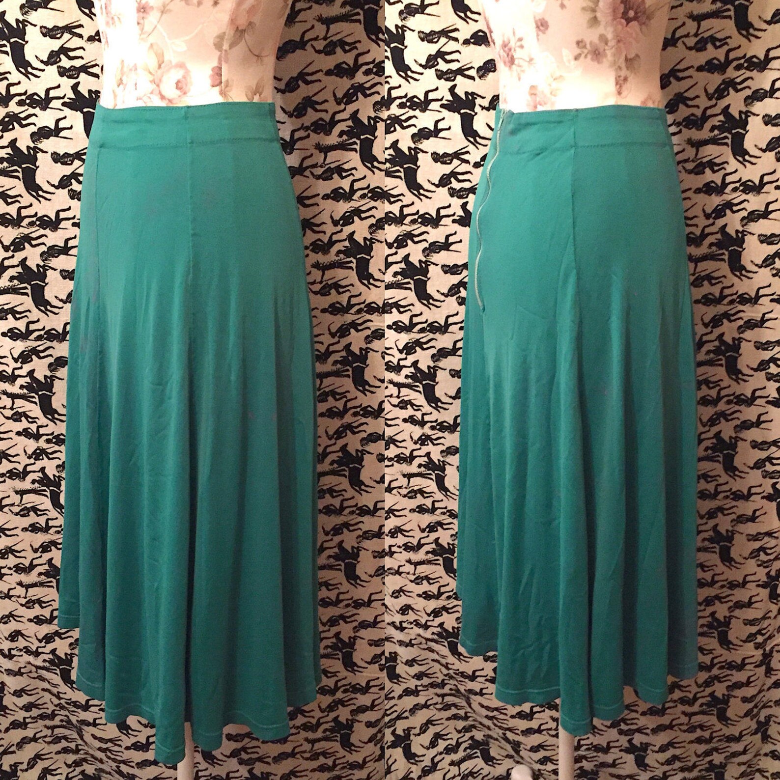 Vintage 1950s 1960s Nylon Skirt Flirty Skirt Green Nylon Mod Etsy