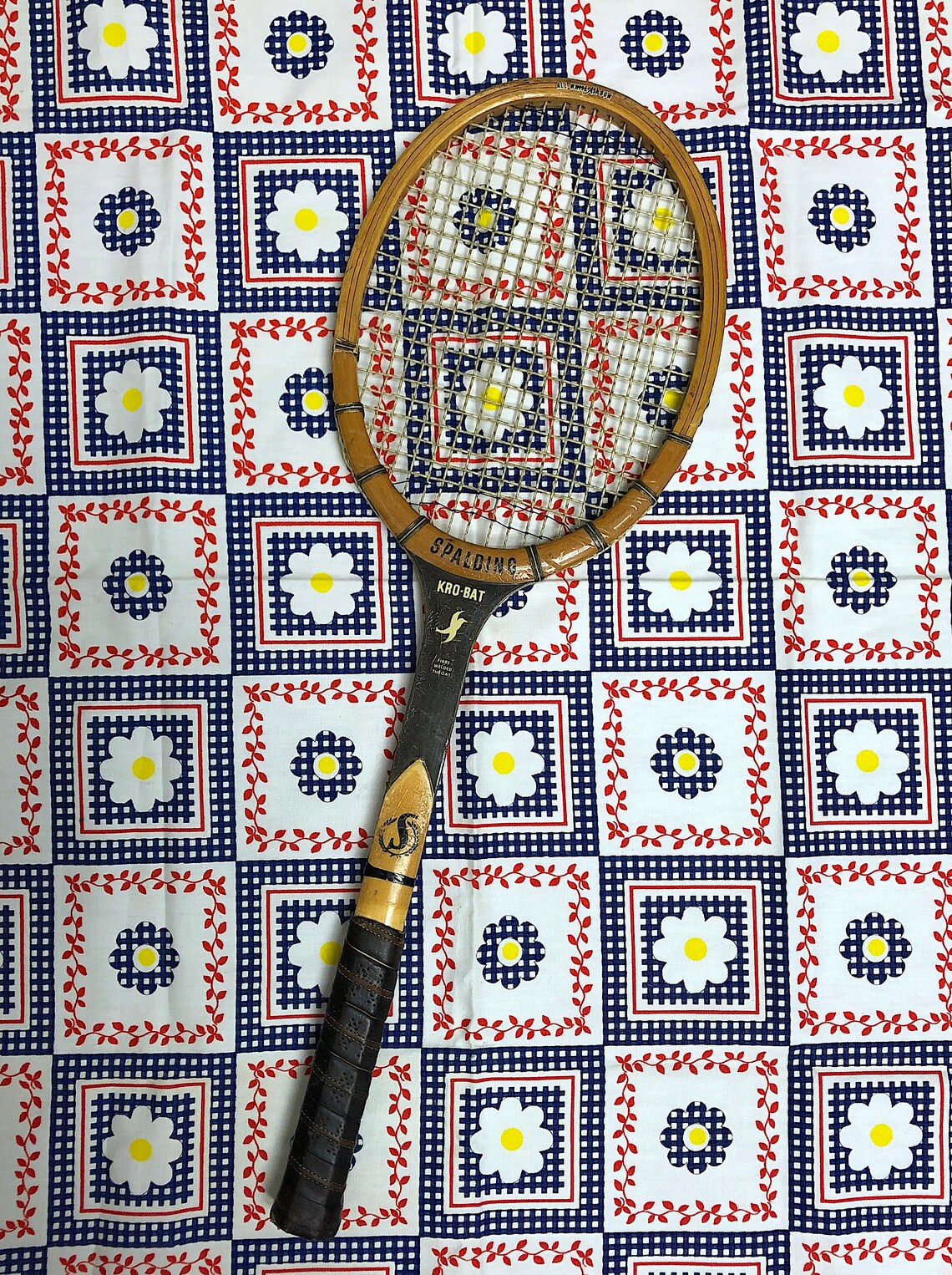 VINTAGE A.G. SPALDING THE KRO-BAT WOODEN TENNIS RACQUET