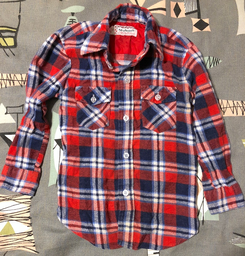 Vintage 1970s 1980s Lot of Kids Flannel Shirts Red Whie Blue - Etsy