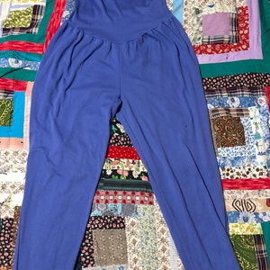 Vintage 1980s Purple Cotton Knit Jumpsuit Backless Strappy Jumpsuit Boho Festival Hippie Summer Jumpsuit by Avon Fashions image 3