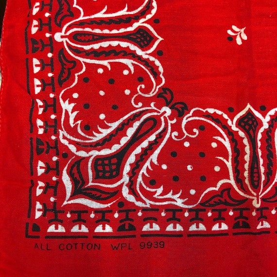Vintage 1940s 1950s Tiger Brand Red Wash Fast Color Bandana