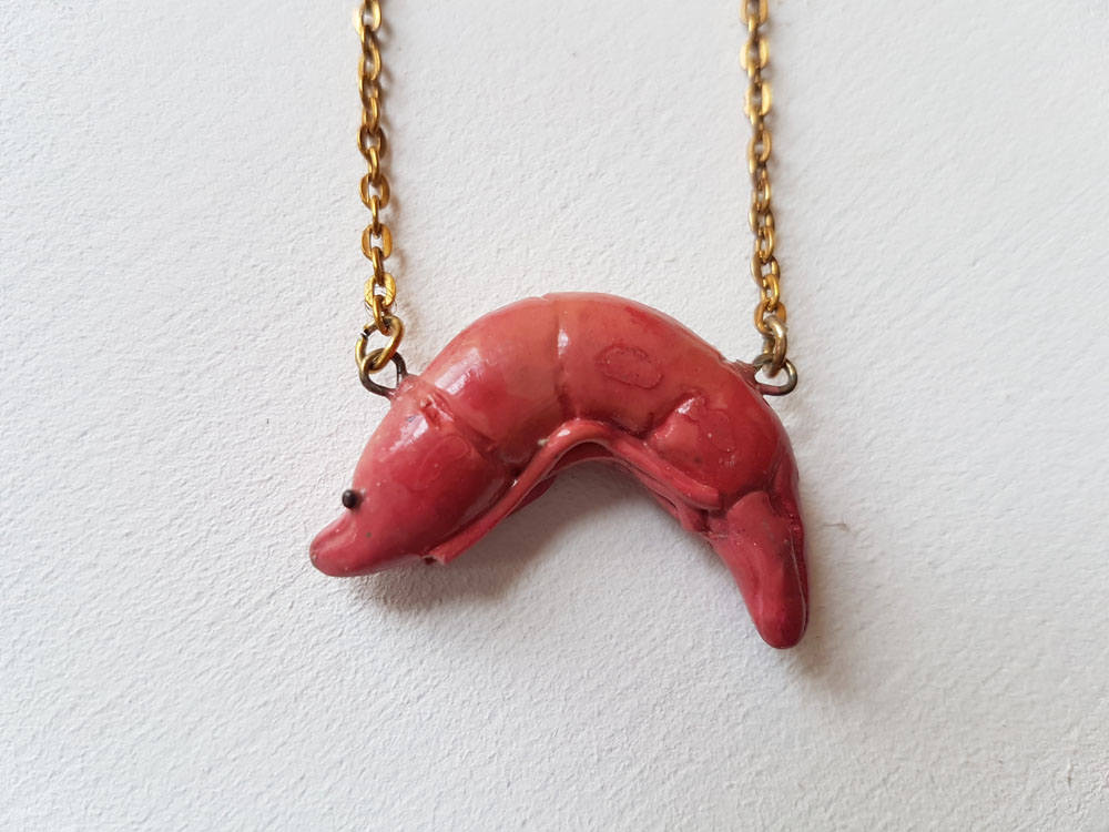 Handmade prawn/shrimp necklace style on 45cm gold or silver Etsy