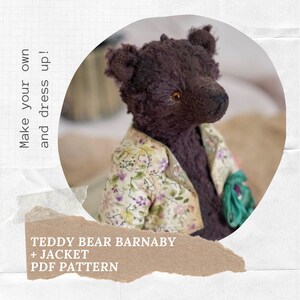 Teddy bear making pattern with jacket WITHOUT INSTRUCTIONS image 1