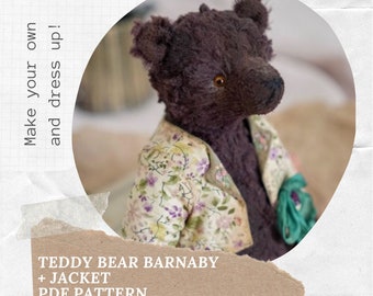 Teddy bear making pattern + with jacket - WITHOUT INSTRUCTIONS