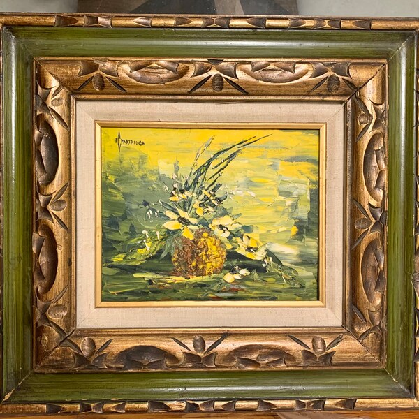 MCM Mid Century Modern Floral Still Life Oil Painting Irene “Rae” Partridge