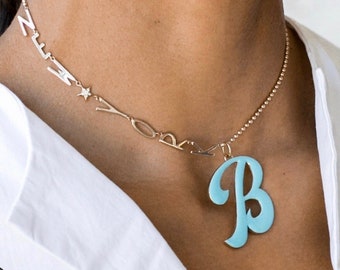 Enamel Initial Pendants - Etsy