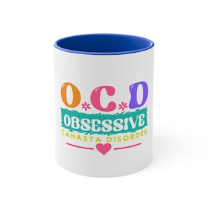 Canasta Colorful Accent Mugs, 11oz