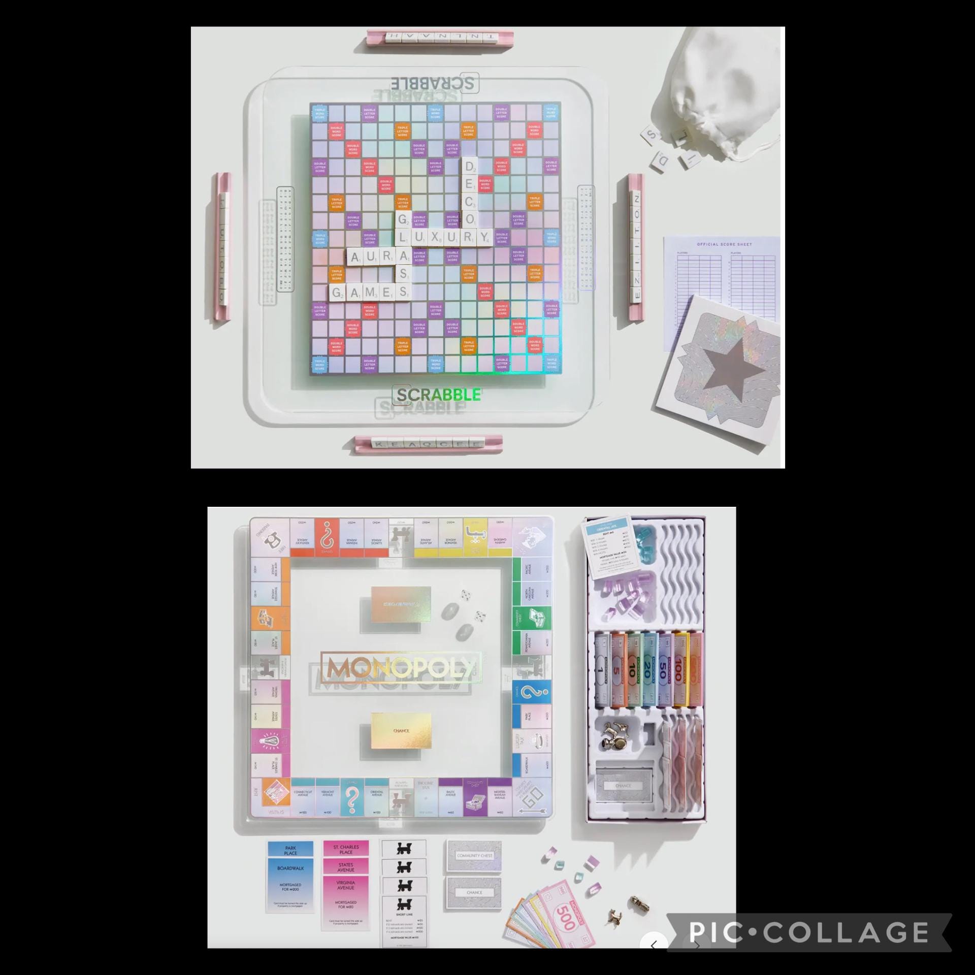 ACRYL MONOPOLY & SCRABBLE bordspellen