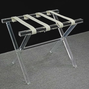 Acrylic Luggage Rack With Leather Straps