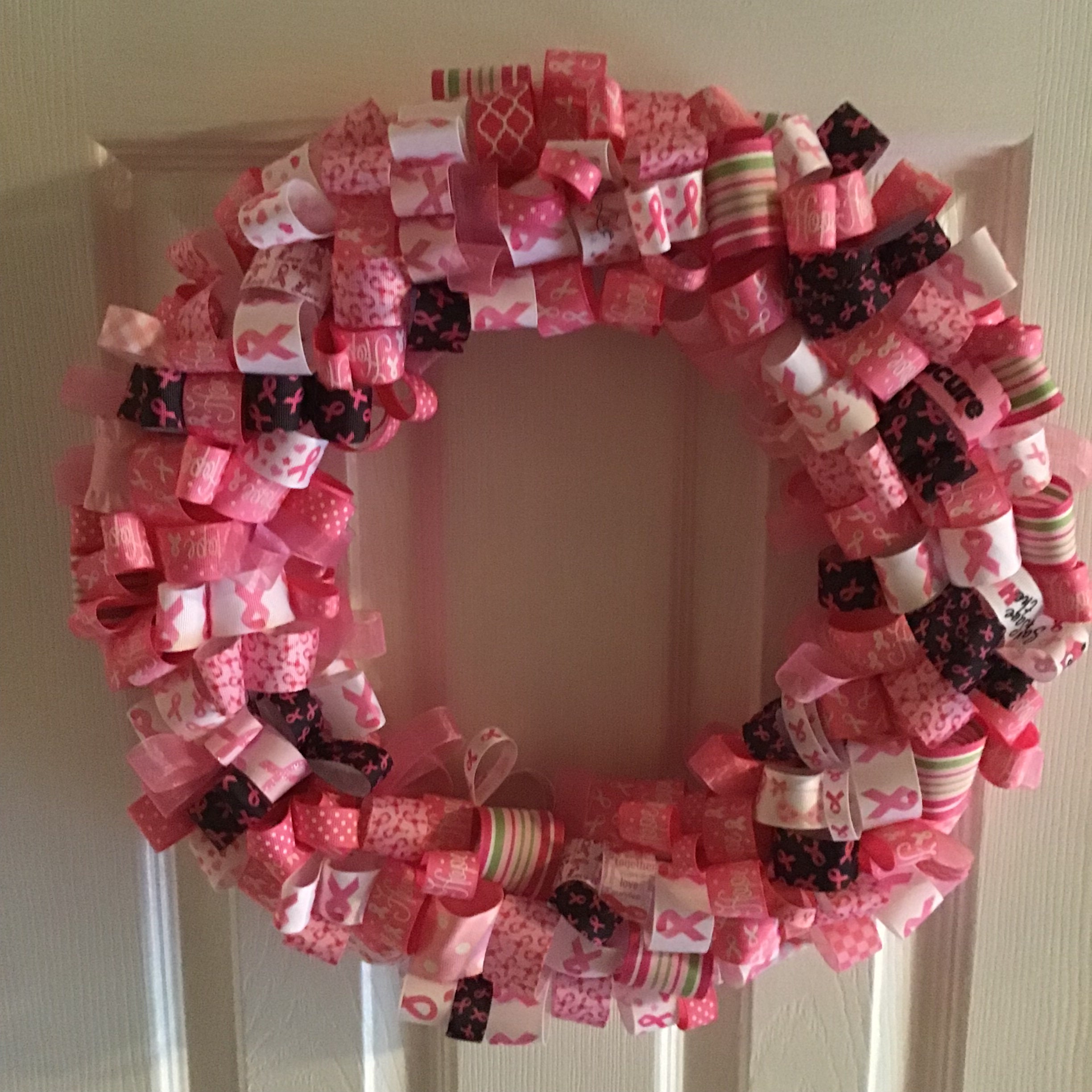16 Breast Cancer ribbon wreath Etsy