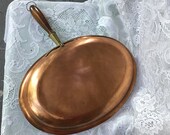 Large Vintage Copper Clad Skillet Frying Pan, Fish Fryer